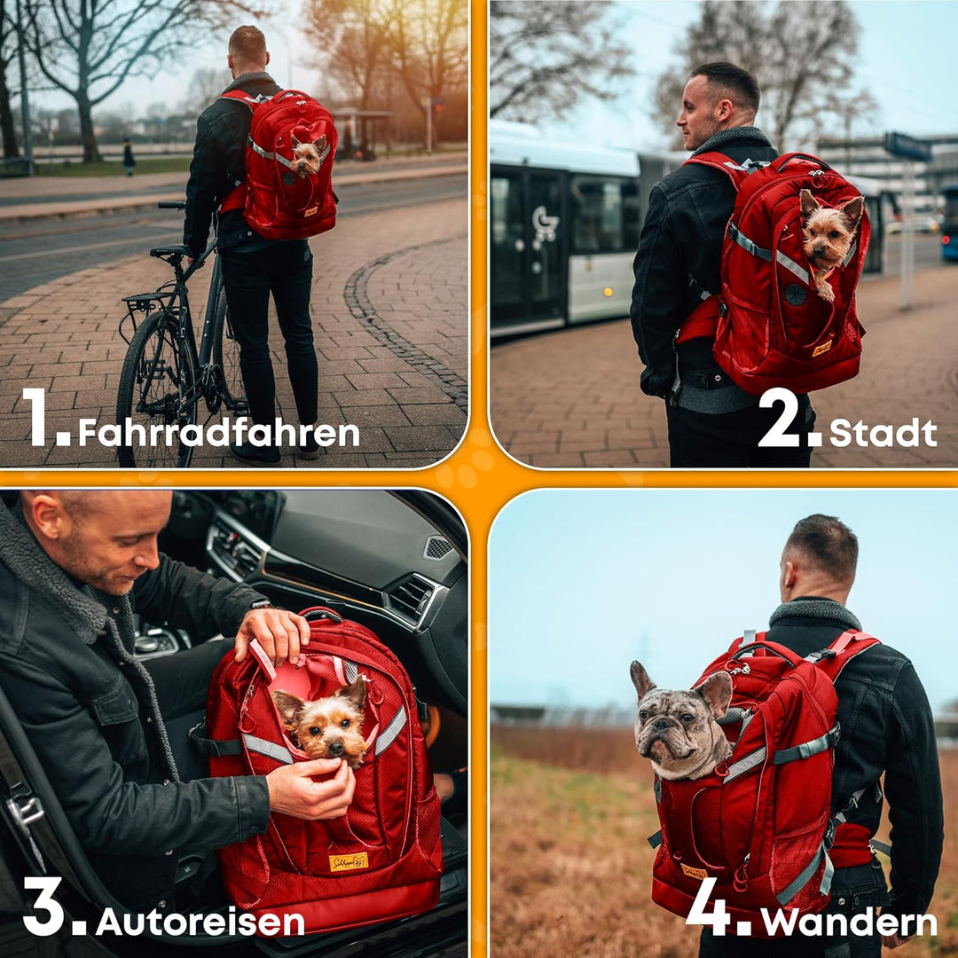 Hunderucksack bis 7kg | Rucksack für Hunde | Extrem hoher Atmungsaktiver Hunde Rucksack zum Wandern,