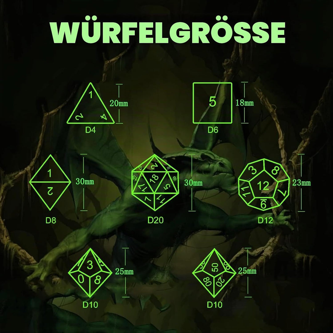 DND Würfel Set Polyhedrische Würfelset Hollow Imprisoned Drachen Würfel D&amp;D Spielwürfel für Dungeons