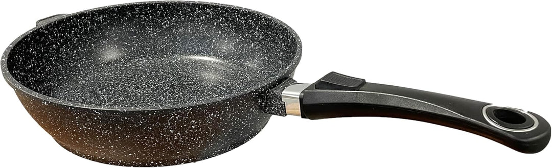 Pradel Excellence 52393M Bratpfanne in Stein-Optik aus Aluminiumguss, 28 cm, 1 Stück, Schmorpfanne,