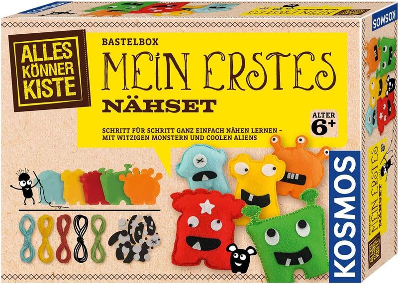 Kosmos 604394 AllesKönnerKiste Mein Erstes Nähset Nähen Lernen Für Kinder, Bastel-Set, Bastelset Für