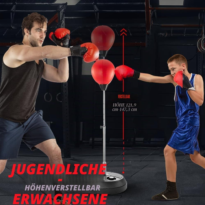Punching Bag with Stand, Boxing Bag for Teens & Adults - Height Adjustable - Speed Bag for Training,