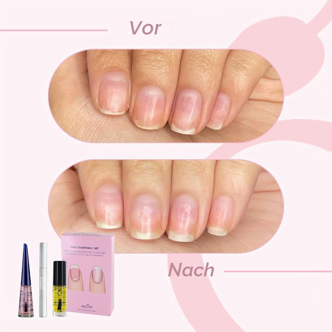 Herome 2-Pack 3-in-1 Maniküre Set für Nägel -1 set- stärkende Nagelöl, Serum für die Nagelhaut und N