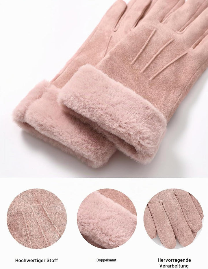 vislivin Handschuhe Damen Winter Warm Handschuhe Touchscreen Handschuh mit Gefütterte M Rosa, M Rosa