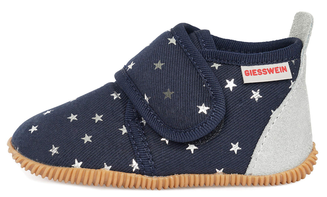GIESSWEIN Kinderhausschuhe Salsach - Slim Fit Pantoffeln mit Funkelsternenmuster, Hausschuhe mit Kle