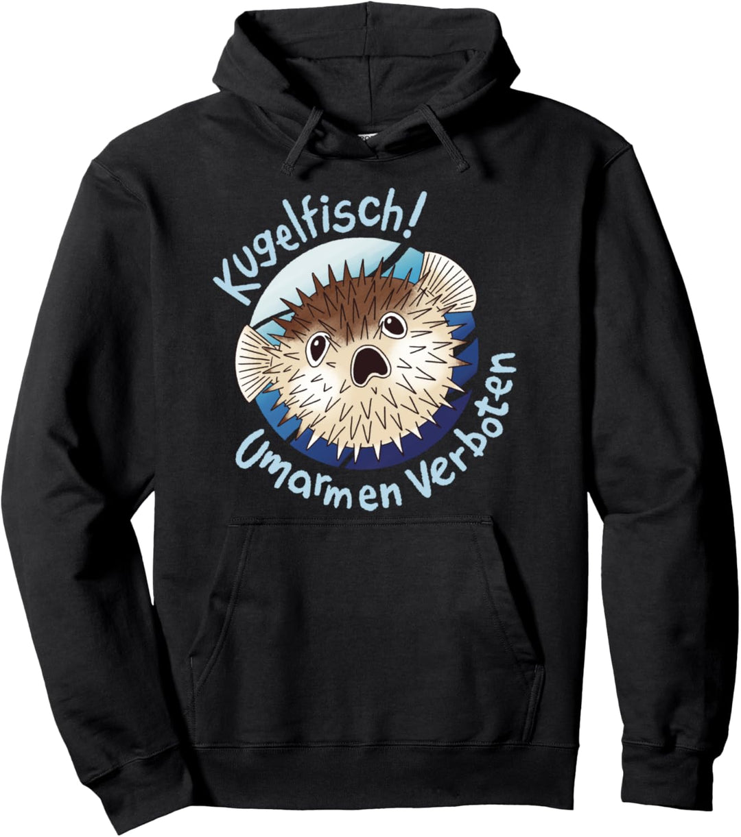 Erschrockener Kugelfisch Fisch Meerestier Tier Tiere Pullover Hoodie
