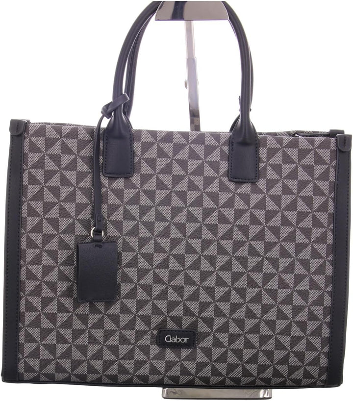 Gabor bags Barina Damen Shopper Umhängetasche Reissverschluss Mixed Black, Mixed Black