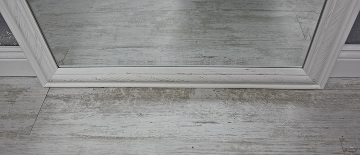 elbmöbel Wandspiegel 132 x 72cm gross in weiss mit Holz-Rahmen schlicht