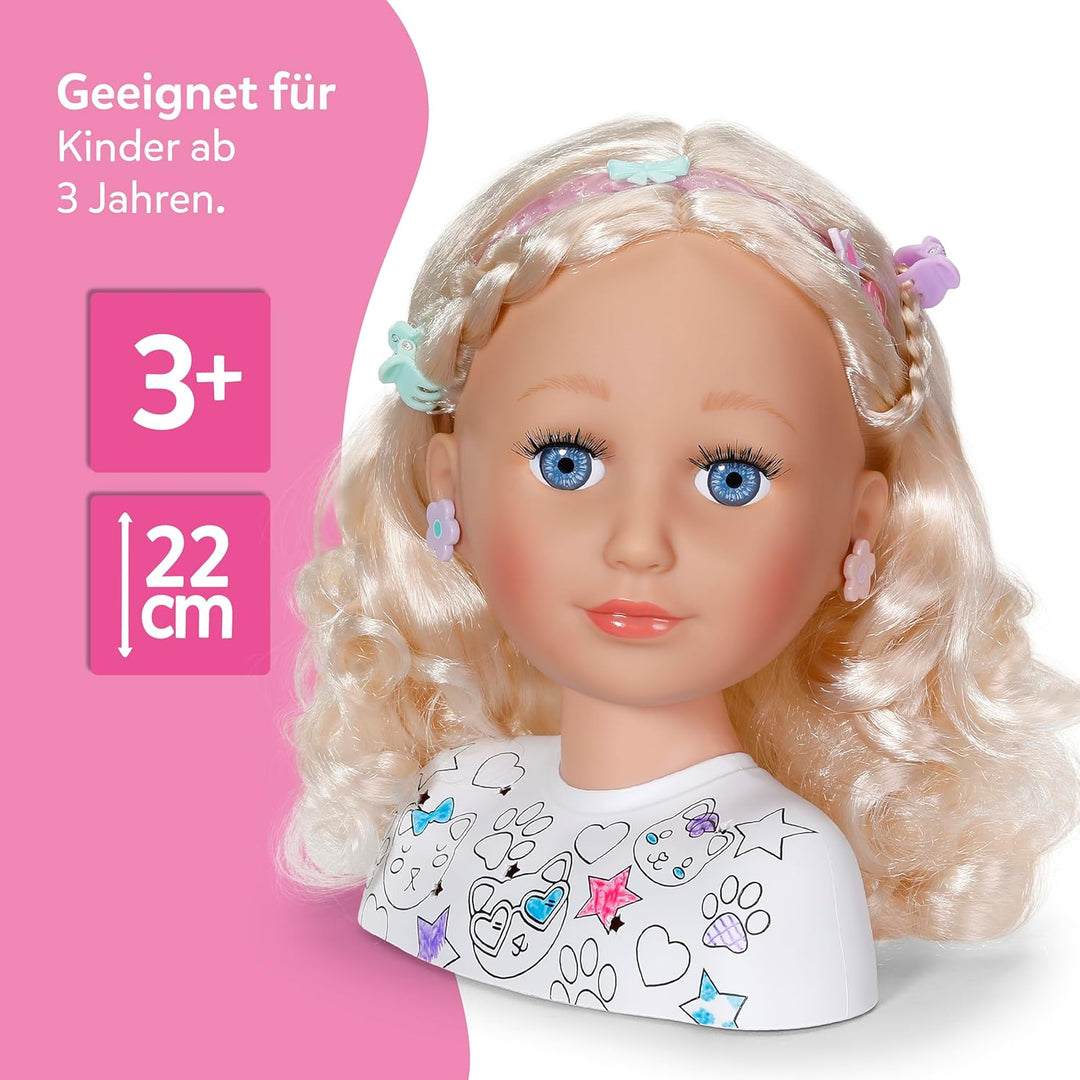 Baby Born Stylingkopf zum Frisieren &amp; Immer Wieder Bemalen Dank abwaschbarer Spezial-Marker und über