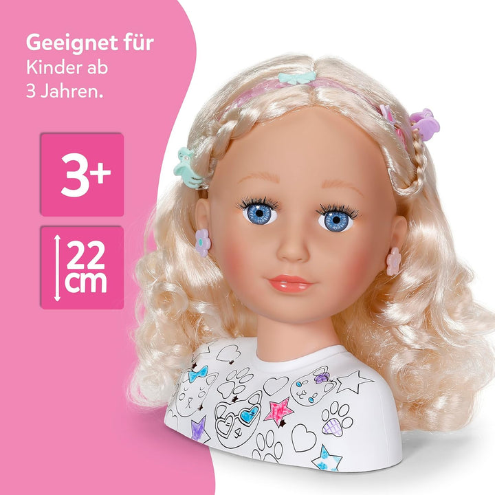 Baby Born Stylingkopf zum Frisieren &amp; Immer Wieder Bemalen Dank abwaschbarer Spezial-Marker und über