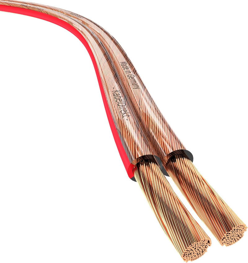 KabelDirekt – Lautsprecherkabel – Made in Germany – aus reinem Kupfer – 50m (2x4mm² HiFi Audio Boxen