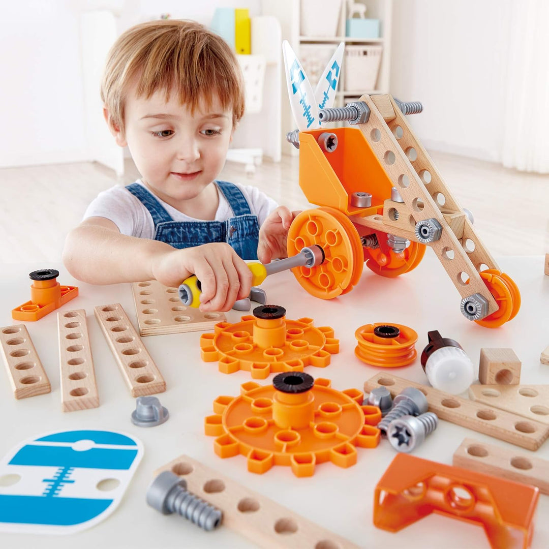 Hape Junior Inventor Erfinder Set Deluxe, Experimentierset, Mint-Spielzeug, ab 4 Jahre