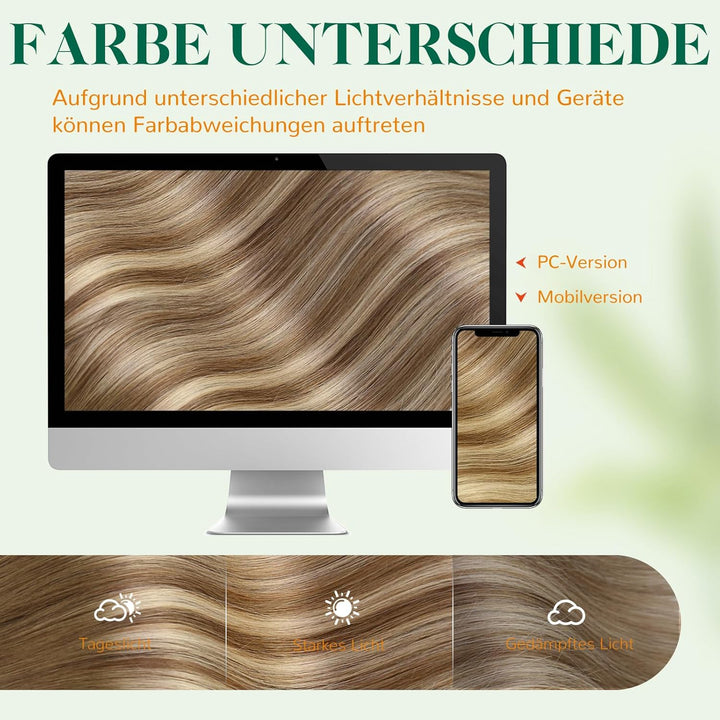 Easyouth Tape on Extension Echthaar Haarverlangerung Tape in Echthaar Farbe Darker Brown Mix Mittelb