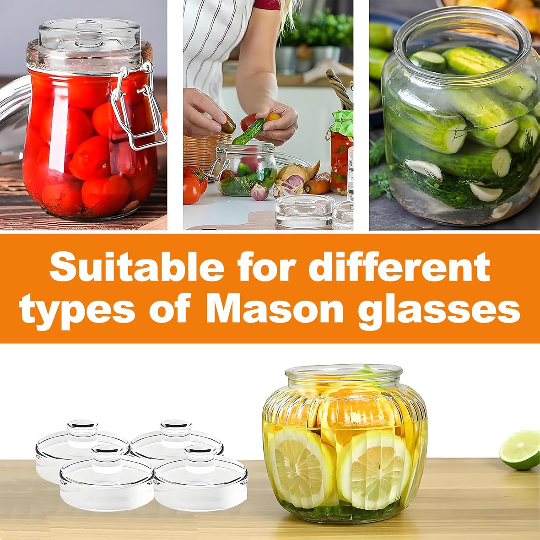 Fermentieren Set, Transparent Glasgewichte, Feramentiergläser mit Gärventil und Gewicht, 4 Stück Fer