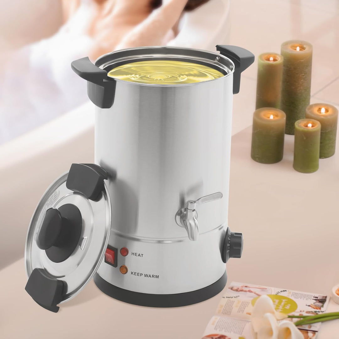 Madelynn Elektrischer Wachskocher 1800W Wachsschmelzer 8L Wachsschmelztopf mit Kontrollleuchten und