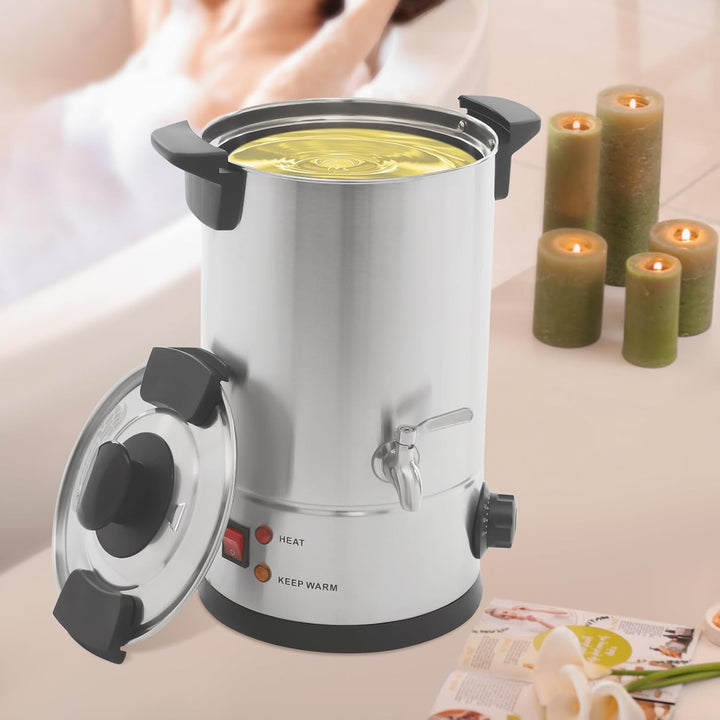 Madelynn Elektrischer Wachskocher 1800W Wachsschmelzer 8L Wachsschmelztopf mit Kontrollleuchten und