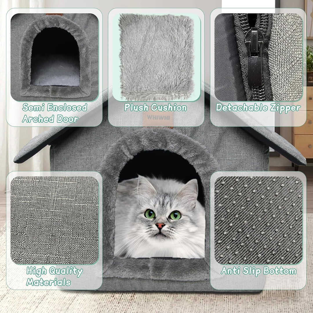Hundehütte Hundehöhle mit Abnehmbarem Plüschkissen Katzenhöhle Haustierhaus Warmes Und Gemütliches H