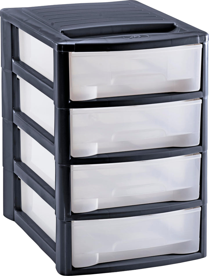 M home by Mazzei Mondex Schubladenbox DIN A4 Box mit 4 Schubladen aus Kunststoff PLS 6132 Organizer