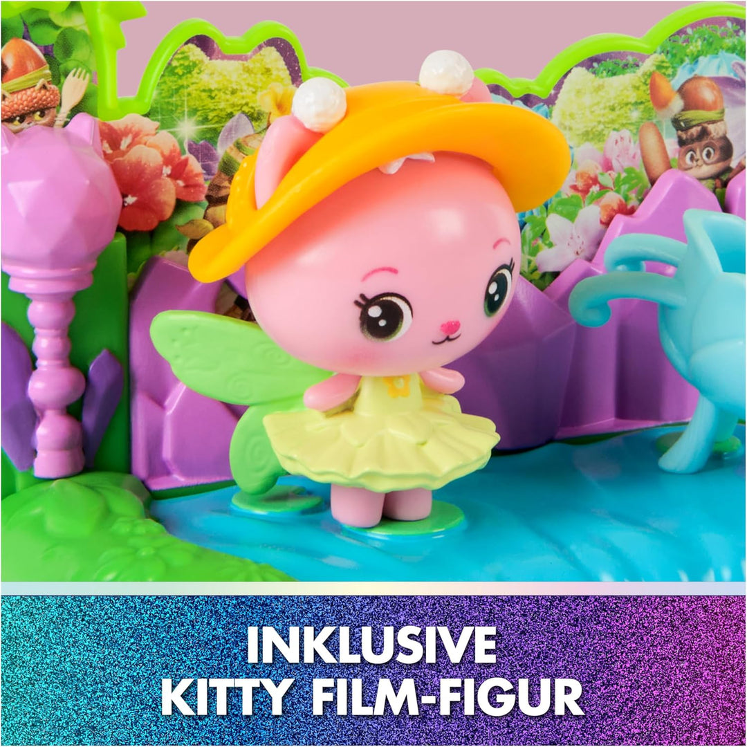 DREAMWORKS GABBY'S DOLLHOUSE: DER FILM - Queen Kitty Fees Kristall Garten Balkon, mit Spielfigur & Z