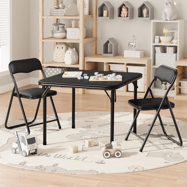 GarveeHome Klapptisch-Set mit 2 Klappstühlen, Portabel & Platzsparend, Stabiler Metallrahmen für Woh