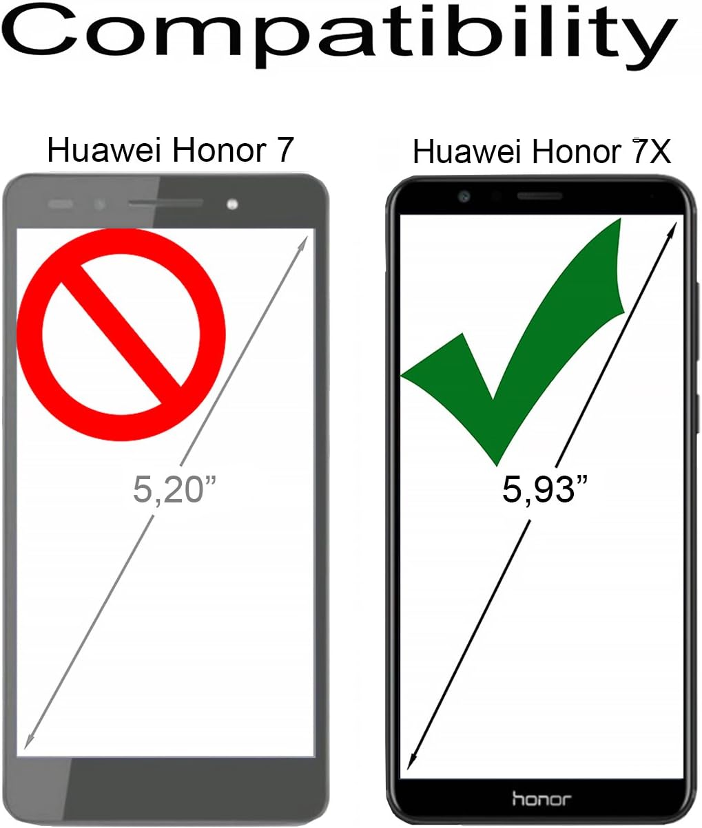 STILGUT Talis Schutz-Hülle für Huawei Honor 7X mit Kreditkarten-Fächern aus echtem Leder. Seitlich a