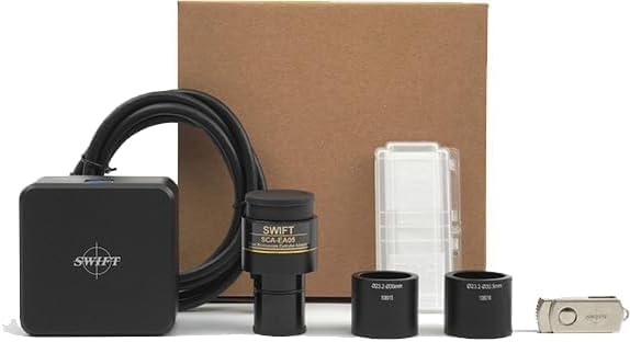 Swiftcam 10 Megapixel Kamera für Mikroskope, mit Reduzierobjektiv, Kalibrierungskit, Eyetube-Adapter