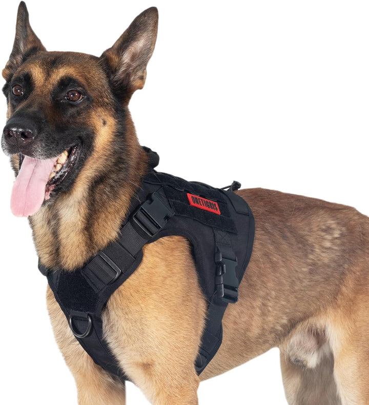OneTigris Taktische Hundeweste Service Hundegeschirr MOLLE Hundeausbildung Geschirr 1000D Nylon (L,