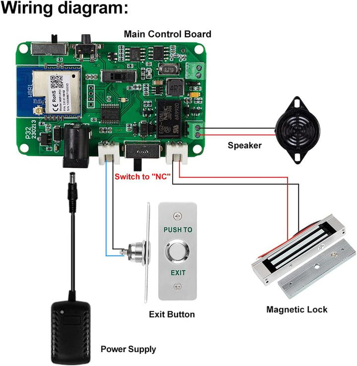 QTTYELOK WiFi Tuya APP Access Control System Kit Wireless Fernbedienung Entriegeln Tor Türöffner + 1