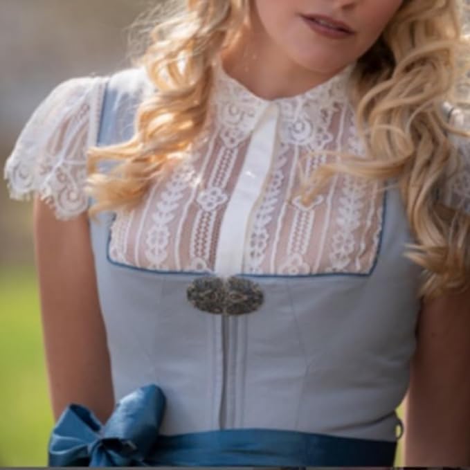 Kelliar Dirndlbluse Damen Trachtenbluse Creme Dirndl Bluse für Oktoberfest | Bayrische Tracht Bluse