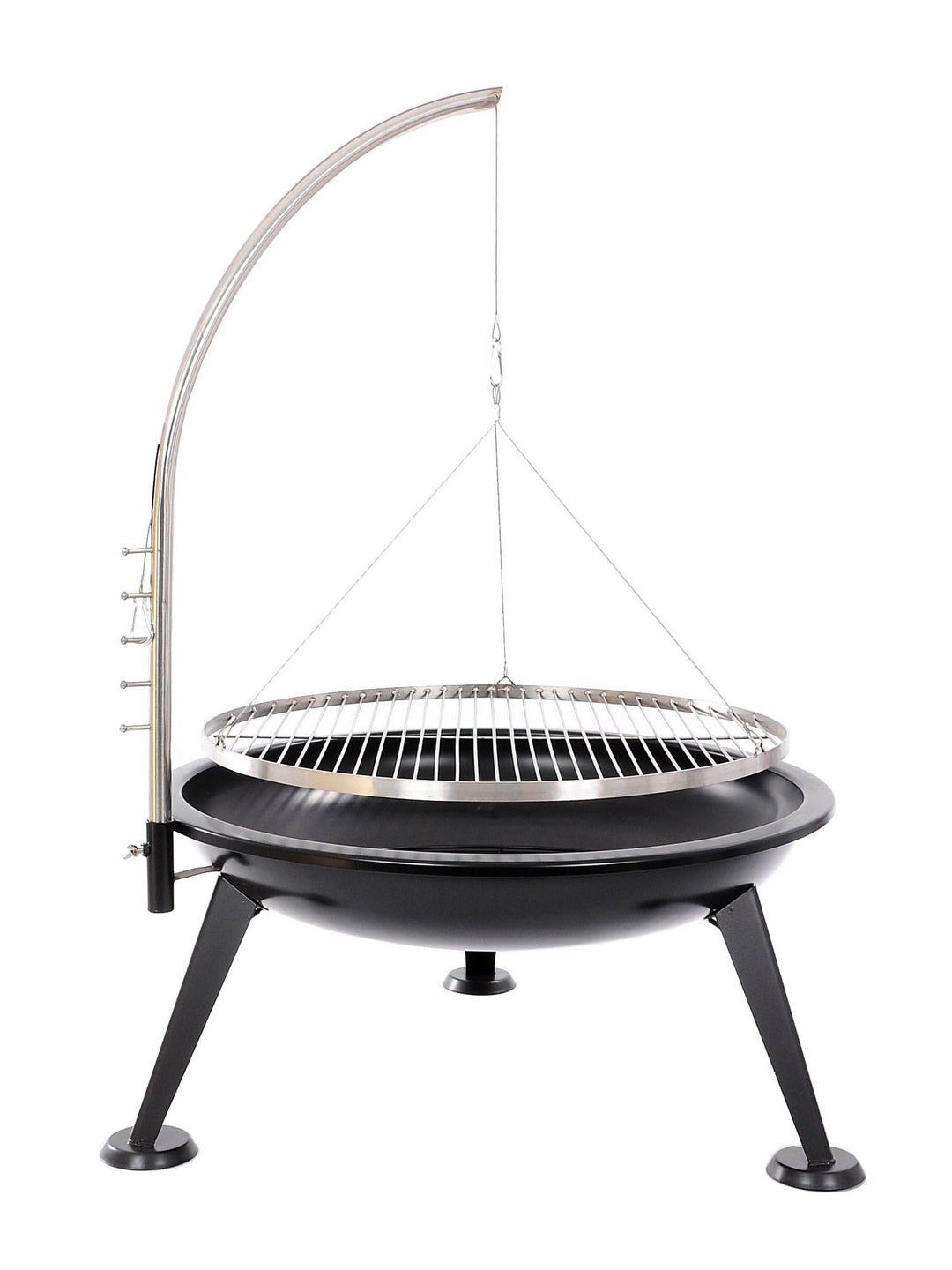 BBQ 65 cm Schwenk Grill Feuerschale Edelstahl Smoker Dreibein Designgrill Schwenkgrill