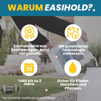 Easihold vuba ROCKS - 800 ml Kunstharz-Kieskleber mit Applikator zum Verkleben von Steinen, Rinden u
