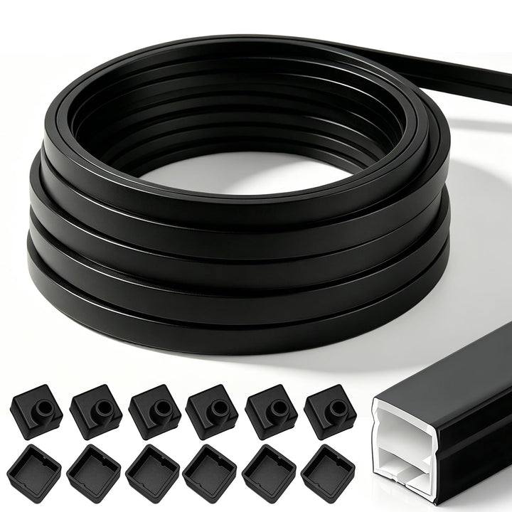 LED Profil Schwarz, LED Schiene Diffusor für Akustikpaneele Beleuchtung – 12x12mm Flexibles Silikon