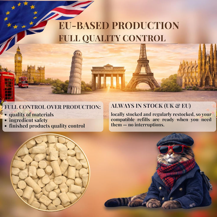 ZeoDeo 3.6 kg + 10 EXTRA Pads - Natürliche Zeolith-Katzenstreu-Pellets für Zweischicht-Katzenstreu-S