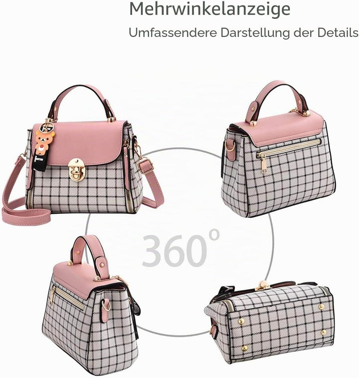 NICOLE&amp;DORIS Handtaschen für Damen Niedliche Umhängetasche Mädchen Reissverschluss Handtasche PU Led