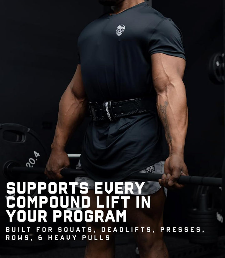 Gymreapers Gewichthebergürtel aus Leder für Bodybuilding, Hocken, Unterstützung im unteren Rücken un