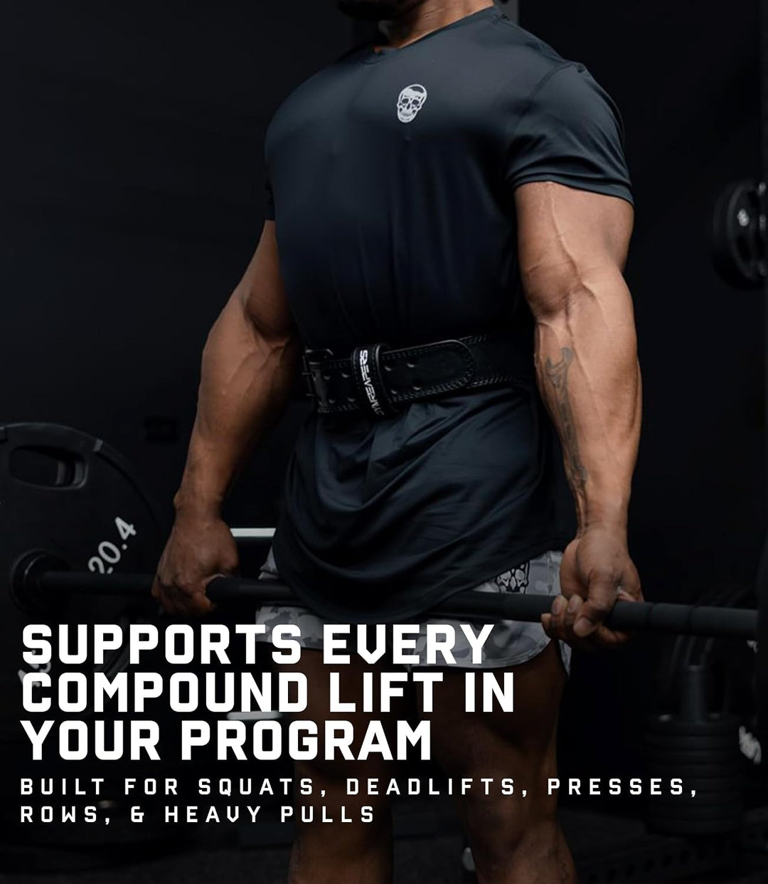 Gymreapers Gewichthebergürtel aus Leder für Bodybuilding, Hocken, Unterstützung im unteren Rücken un