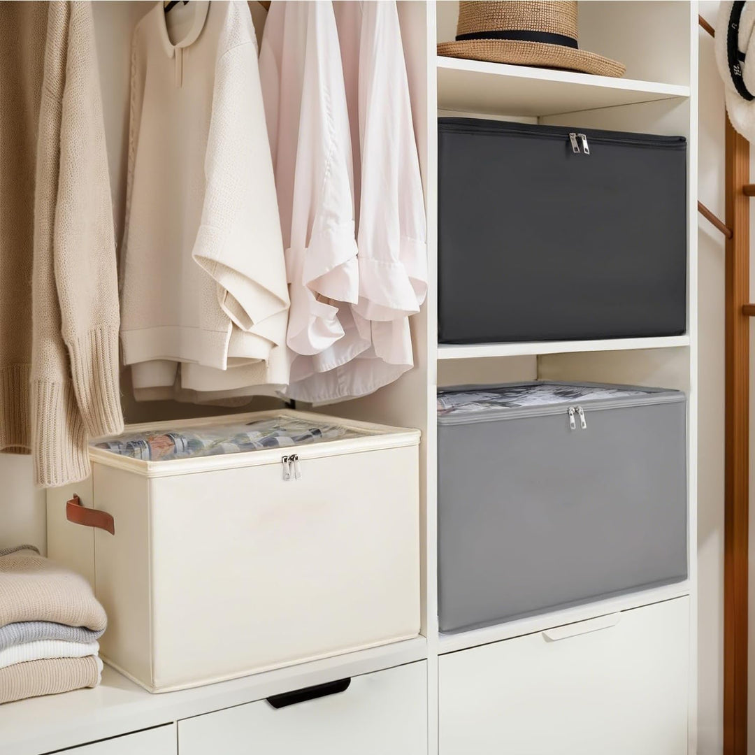 Staubdichte Schuhaufbewahrung Schuhorganizer, Shoe Organizer aus Stoff mit Klarer Abdeckung, Schuhbo
