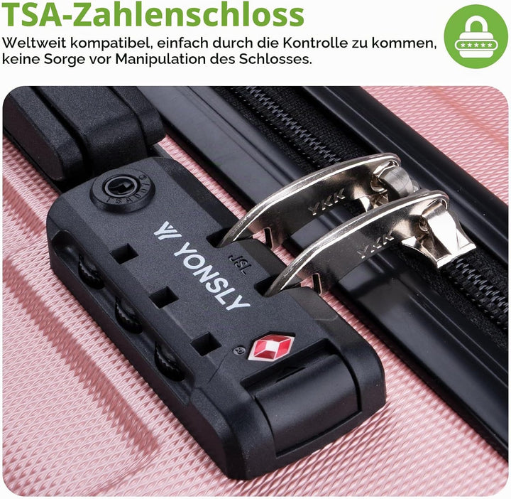Suitcase, TSA-Schloss YKK-Reissverschluss Reisekoffer, Hartschalenkoffer, Gepäck Trolley, 4 Rollen R