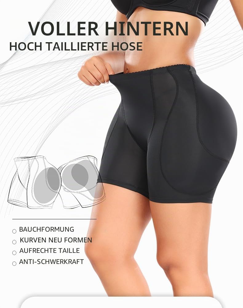 Damen Miederpants Gepolstert Po Push Up Butt Lifter Miederhose Kontrolle Shapewear Figurformender L