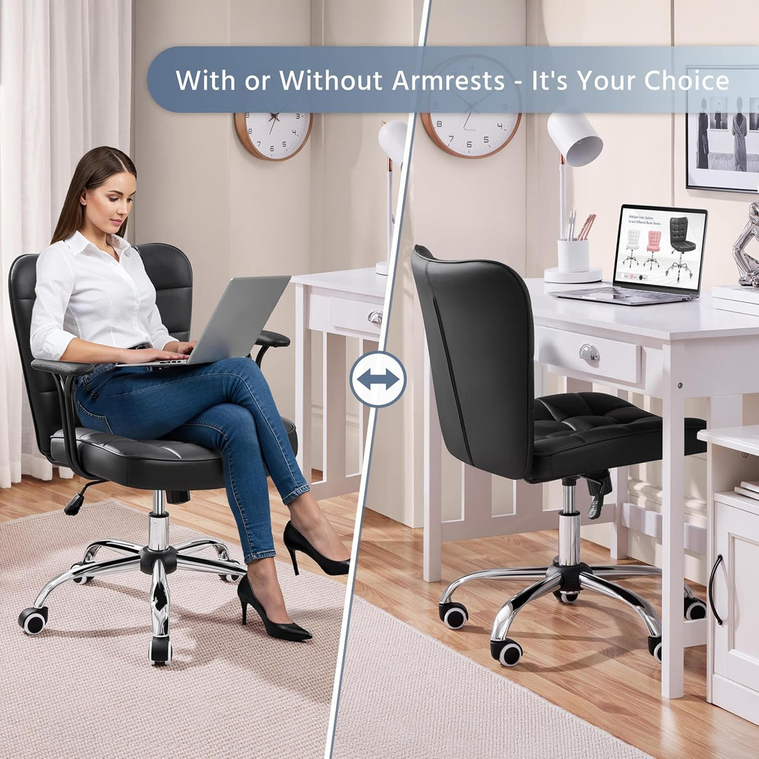 Yaheetech Bürostuhl Ergonomischer Schreibtischstuhl Bürosessel Arbeitsstuhl, Drehstuhl mit Weichen A