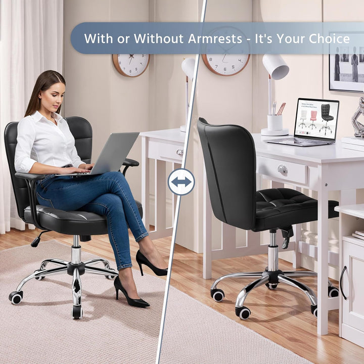 Yaheetech Bürostuhl Ergonomischer Schreibtischstuhl Bürosessel Arbeitsstuhl, Drehstuhl mit Weichen A