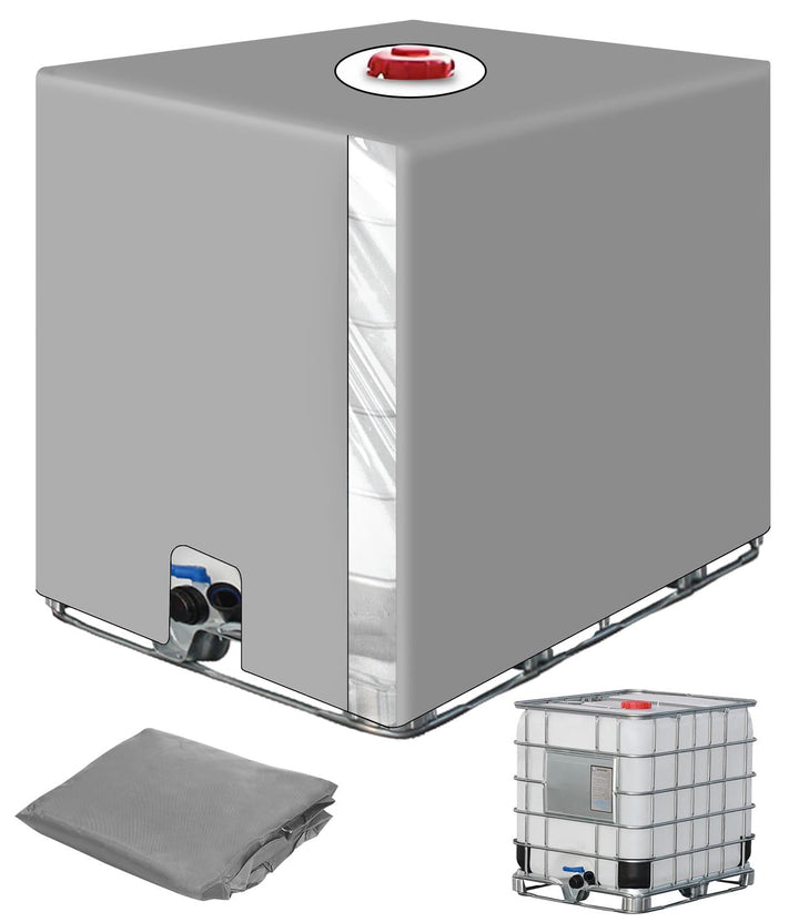 IBC Tank Abdeckung 1000L, IBC Container Zubehör, Wassertank Abdeckplane mit Transparenter Folie, Ant
