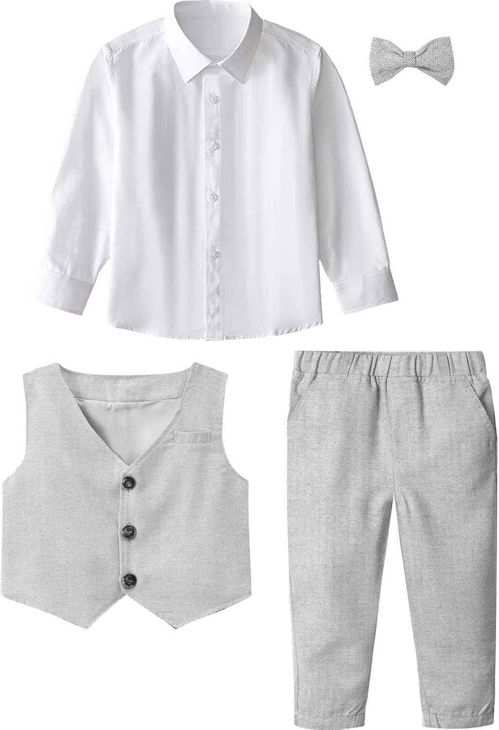 mintgreen Baby Junge Kleidung Formell Anzug Set Hellgrau 2-3 Jahre, Hellgrau 2-3 Jahre
