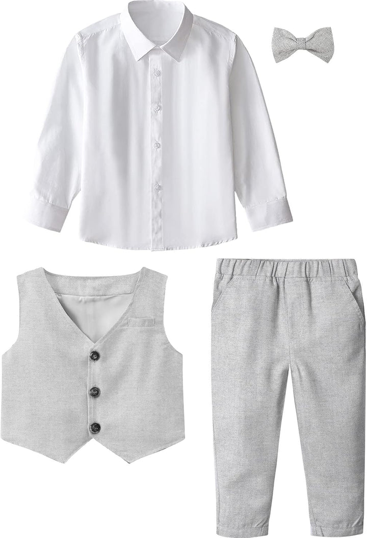 mintgreen Baby Junge Kleidung Formell Anzug Set Hellgrau 4-5 Jahre, Hellgrau 4-5 Jahre
