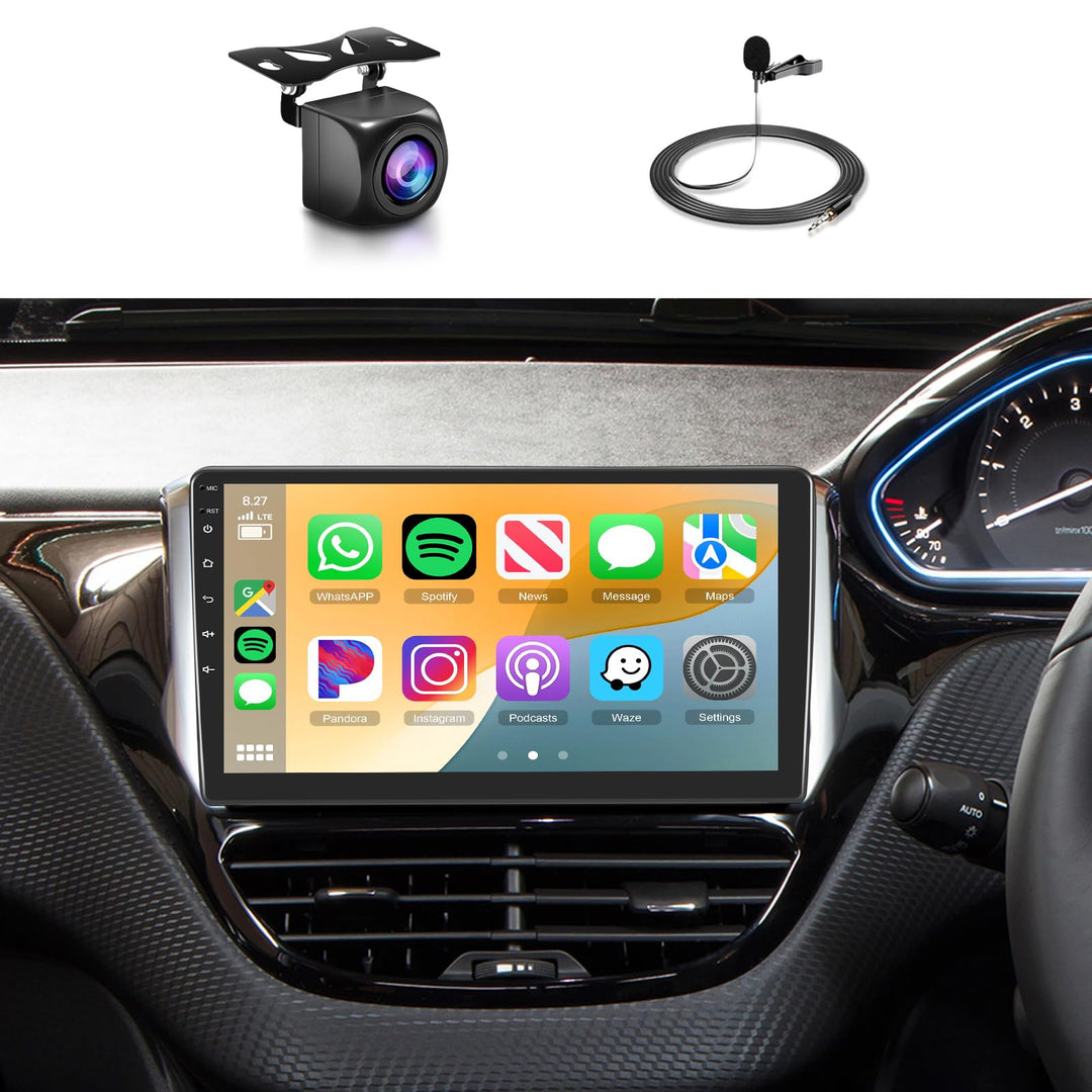 Podofo Carplay Autoradio für Peugeot 208/2008 2012-2018, Android 2G+64G HiFi, 10" Touchscreen Androi