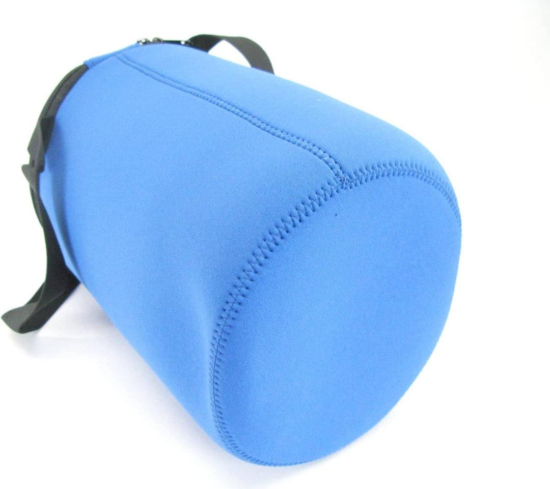 Bierfasskühler 5L aus 5-6mm dickem bestem Neopren mit Tragegriff und Reissverschluss (Blau), Blau