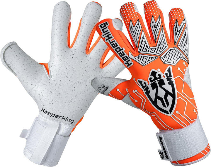 Keeperking Torwarthandschuhe für Erwachsene Fussballhandschuhe Herren Innennaht Profi Premier Grip 4