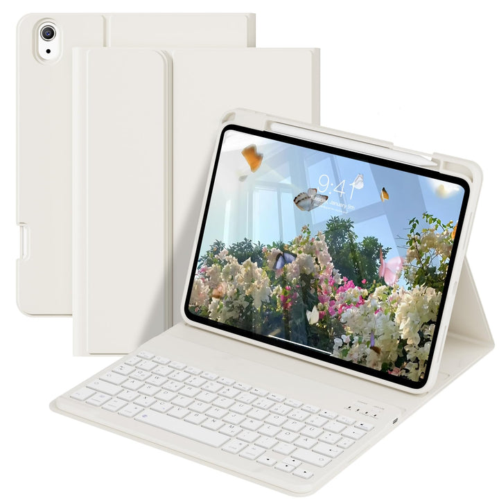 Hülle mit Tastatur für iPad A16 11/10 Gen 11/10,9 Zoll 2025/2022 | Integrierter Stifthalter Folio-St