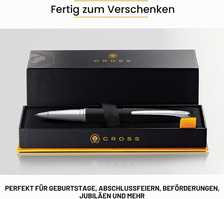 Cross ATX Rollerball (Schreibfarbe schwarz, Strichstärke M, inkl. Geschenkbox) basalt-schwarz, 1 Stü