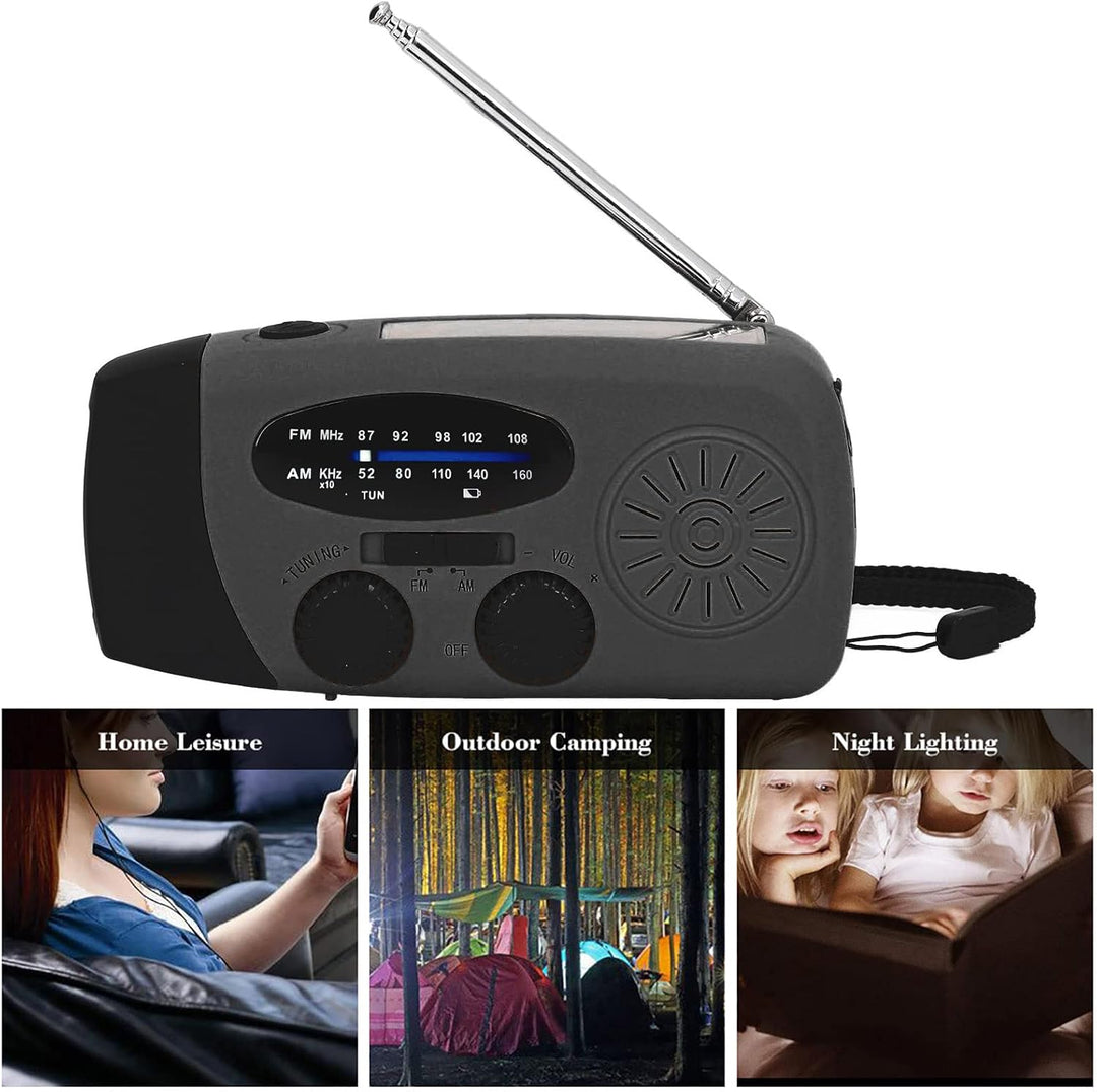 Solar Notfall Radio, Kurbelradio mit handyladefunktion NOAA Haus und Camping Wetter-Radio mit AM/FM,