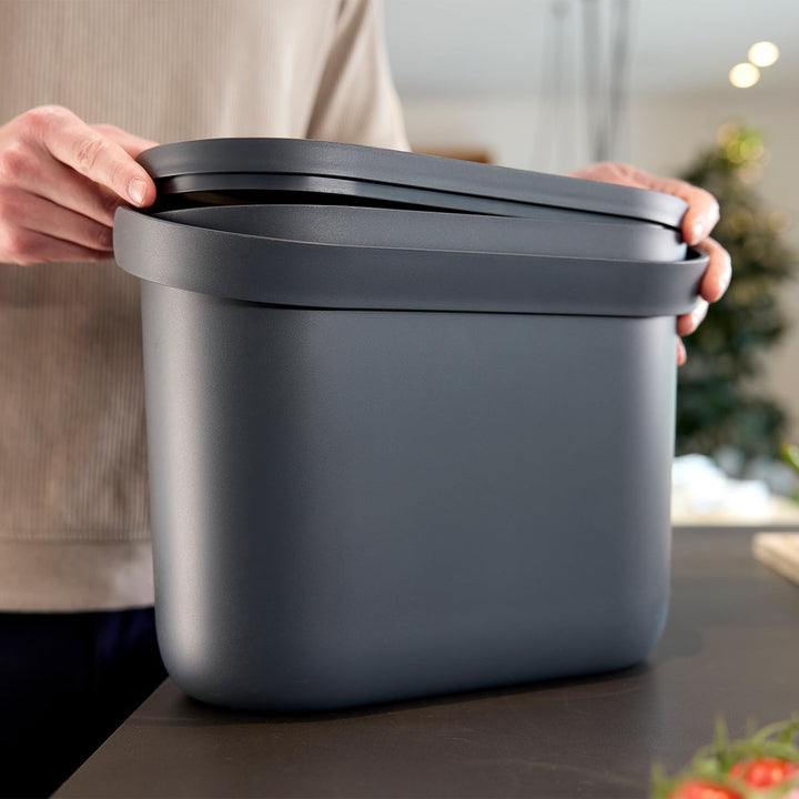 GARANTIA NOVA Biomülleimer 8 Liter Graphite Grey - für klare Küchenordnung auf der Arbeitsplatte - m
